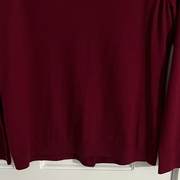 Talbots 100% Pure Merino Wool Button Front Cardigan Sweater Oxblood Size LP - Picture 9 of 14